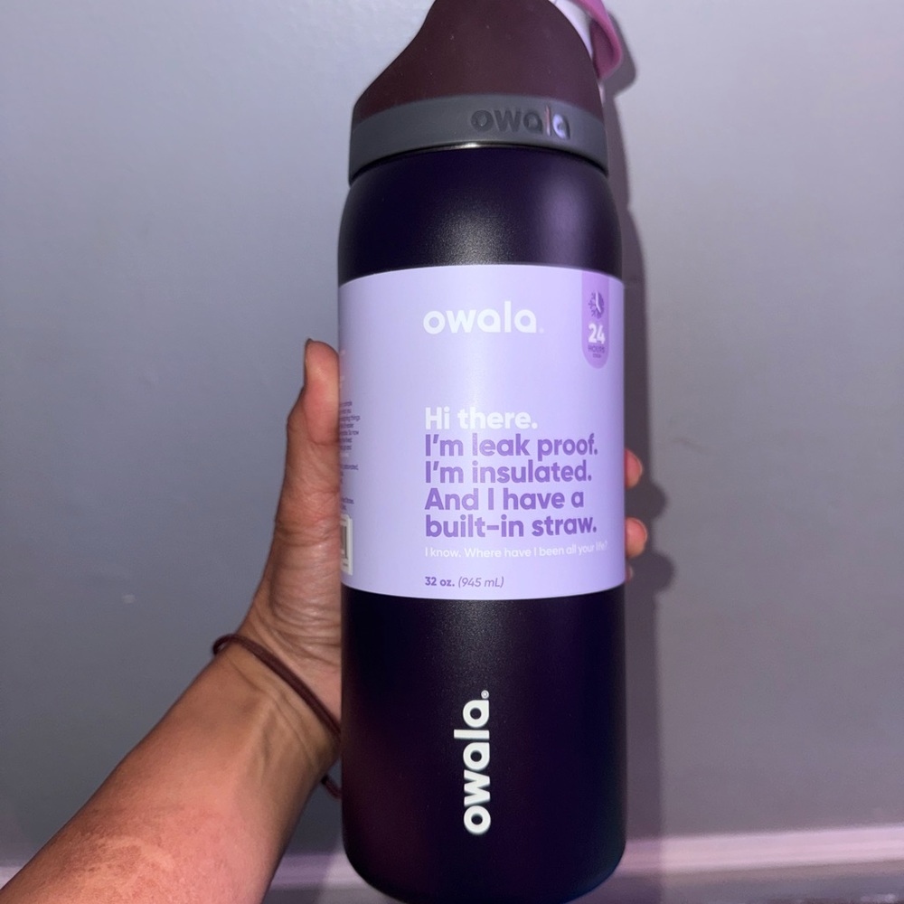 Owala Purple Insulated Water Bottle with Straw